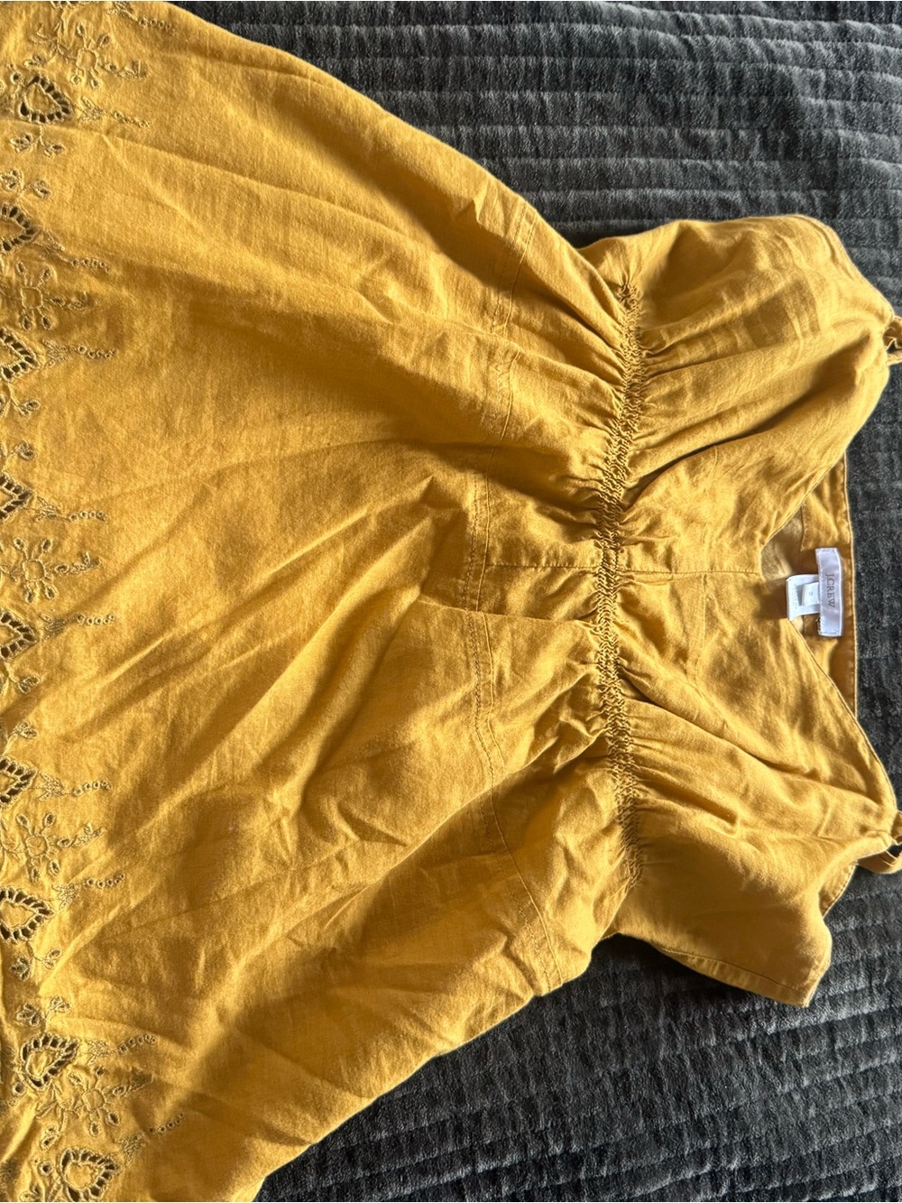 J. Crew Linen Blend Top in Mustard